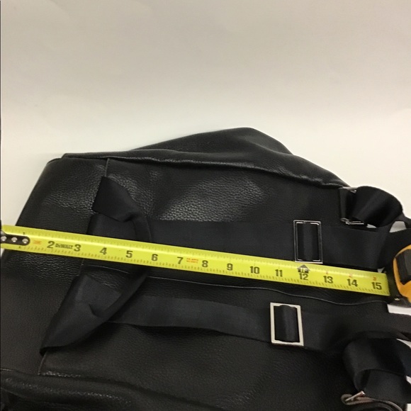 Isaac Mizrahi Black Leather Drawstring Backpack-NWOT - Picture 13 of 14